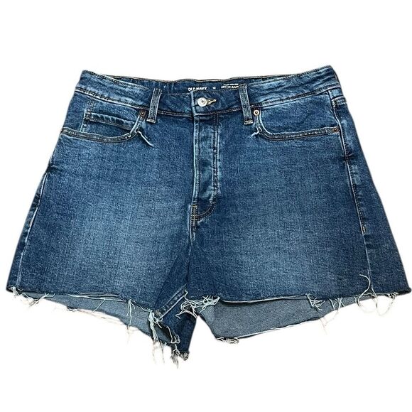 Old Navy Women’s Sky Hi A-Line Button Fly Cut Off Jean Shorts, Size 12 - Picture 1 of 8